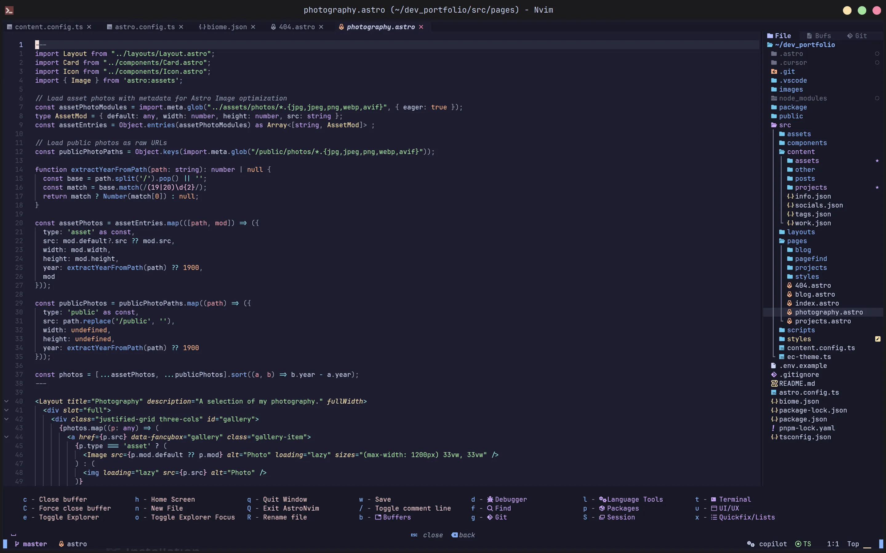 AstroNvim setup screenshot